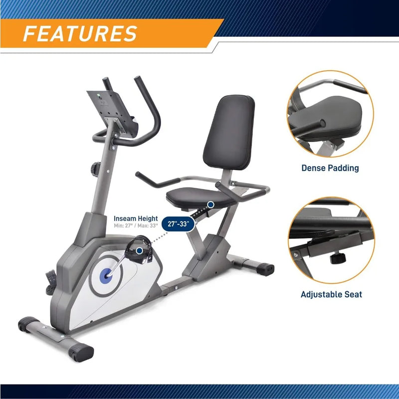 Recumbent Exercise Bike with Magnetic Resistance and Pulse SensorRecumbent Exercise Bike