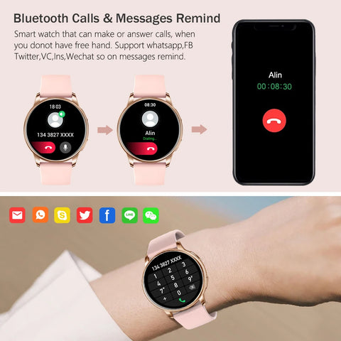Bluetooth Call Smart Watch Fitness Tracker Heart Rate For Android IOS