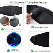 EMS Muscle Stimulator Abs Abdominal Trainer Belt Body Belly Weight Loss